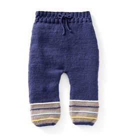 Gebreide broek met gestreepte pijpjes gemaakt van Phildar Phil Partner 3,5