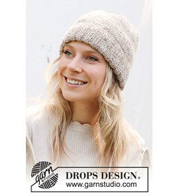 Muts met rand in boordsteek gemaakt van Drops Alpaca