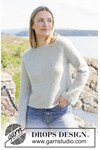 Haakpatroon damestrui met raglan Misty Coast Sweater van andere kant