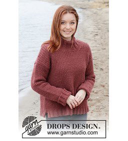 Damestrui met hoge hals gemaakt van Drops Nepal