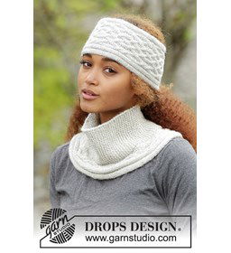 Halswarmer en hoofdband gemaakt van Drops Puna