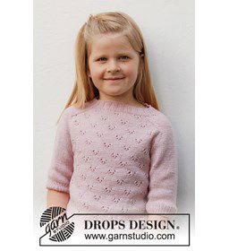 Kindertrui met korte mouwen gemaakt van Drops Baby Merino
