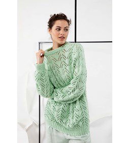 Lange damestrui in kantpatroon gemaakt van Lang Yarns Amira