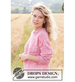 Aardbeiensprinkel trui gemaakt van DROPS Flora