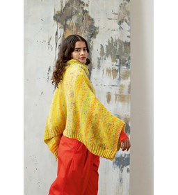 Poncho met col gemaakt van Lang Yarns Cloud Tweed