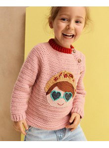 kindertrui met applicatie zomershoofd