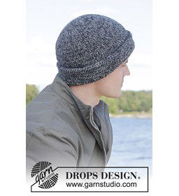Muts met dubbele rand gemaakt van Drops Alpaca