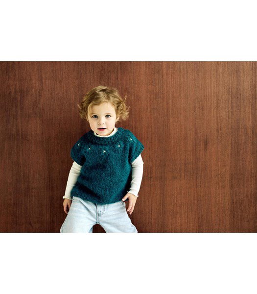 Breipatroon kinderspencr Simone met bloempatroon