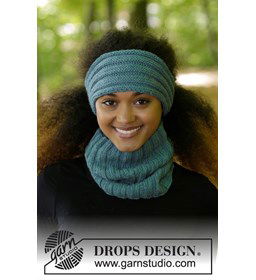 hoofdband en colsjaal Circled Ribs gemaakt van Drops Karisma