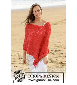 Poncho gemaakt van Drops Brushed Alpaca Silk