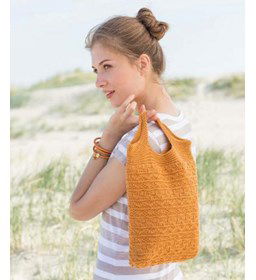 Tas met structuurpatroon gemaakt van Schachenmayr Merino Extrafine Cotton 120