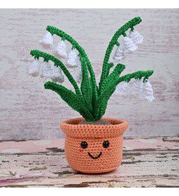 Bloempotje met lelietje-van-dalen gemaakt van Scheepjes Catona 25 en 10 gram