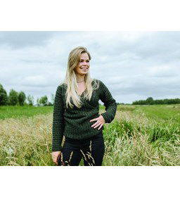 Wikkelvest met stik in zijnaad gemaakt van Haaknaalden