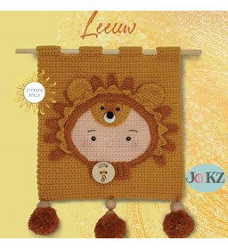 Wandhanger Leeuw gemaakt van Scheepjes Catona 25 en 10 gram