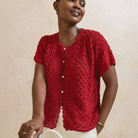 Damesvest met geschulpte rand