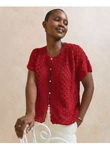 Damesvest met geschulpte rand