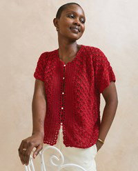 Damesvest met geschulpte rand