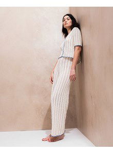 lange wijde broek Livia in kantpatroon