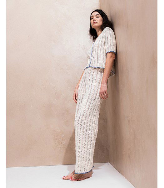 Breipatroon lange wijde broek Livia in kantpatroon