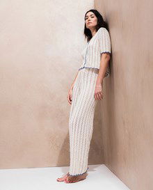 lange wijde broek Livia in kantpatroon