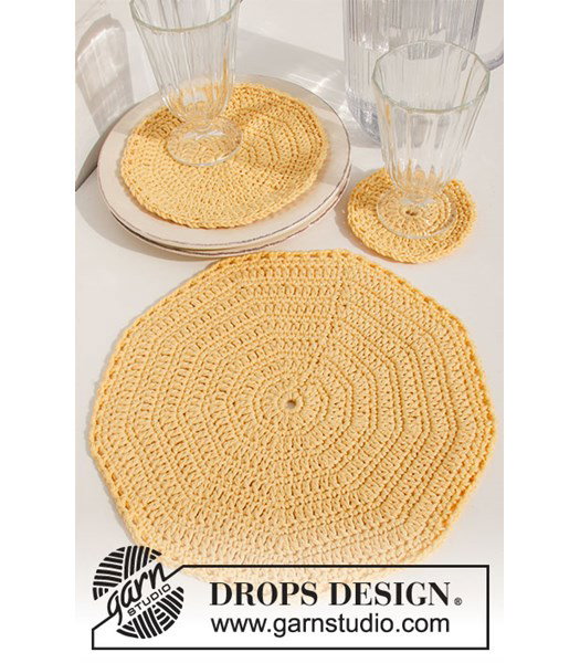 Haakpatroon placemats en onderzetter Lunch in the Sun