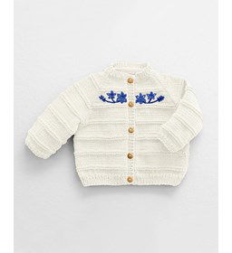 Babyvest met geborduurde bloemetjes gemaakt van Phildar Phil Coton 3