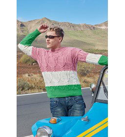 Trui met kabelpatroon gemaakt van Lang yarns Poseidon