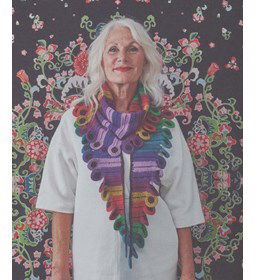 Sjaal gemaakt van Scheepjes Linen soft