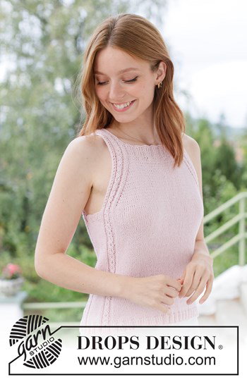 Gebreide zomertop met elegant kantpatroon