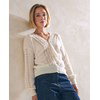 damesvest Ambre met ajourpatroon gemaakt van Phildar Phil Pur Cachemire