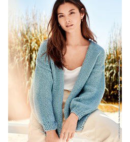 Eenvoudig te breien damesvest gemaakt van Lana Grossa Lala Berlin Lovely Cotton