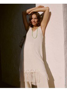 Dames tuniek met ajour en franjes