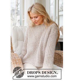 Damestrui met Engelse patentsteek gemaakt van DROPS Soft Tweed