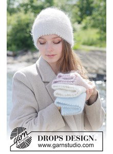 Breipatroon hipstermuts met dubbele vouw gemaakt van Drops Alpaca
