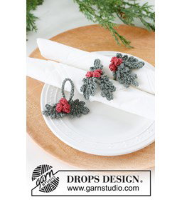 servetring of kerstdecoratie Holly Napkin Rings gemaakt van Drops Muskat