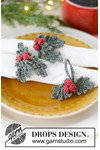 Haakpatroon servetring of kerstdecoratie Holly Napkin Rings van andere kant