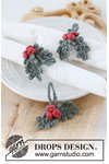 Haakpatroon servetring of kerstdecoratie Holly Napkin Rings van andere kant