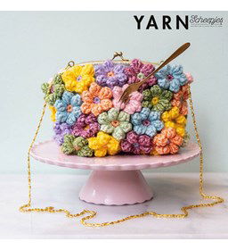 Tas met 3d bloemen gemaakt van Scheepjes Stone Washed