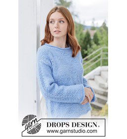 Gebreide trui met golfpatroon in zachte alpacawol gemaakt van Breinaalden zonder knop