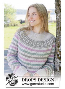 top-down gebreide trui met Scandinavisch patroon