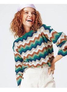 Damestrui met gehaakt golvende banen