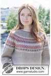 Breipatroon damestrui Berry Charm Sweater met Scandinavisch patroon van andere kant