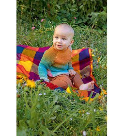 Babytrui met gerolde boordjes gemaakt van Lang Yarns Baby Cotton Color