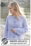 Breipatroon Lavender Oasis Cardigan van andere kant