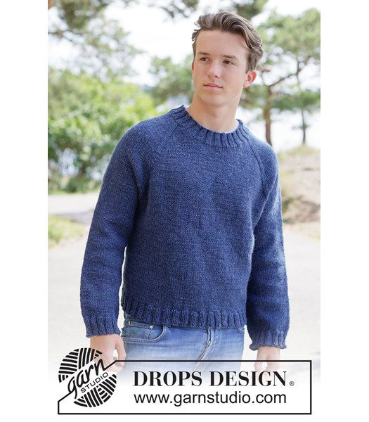 Breipatroon herentrui met raglan van boven naar beneden