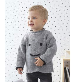 Jongenstrui met smiley gemaakt van Phildar Phil Partner 6
