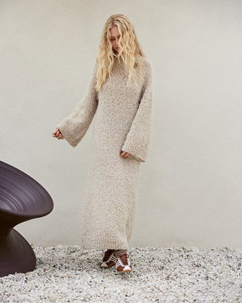lange boucle jurk