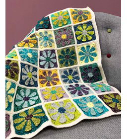 Retro Daisy Baby Blanket gemaakt van Scheepjes Stone Washed en Minerals