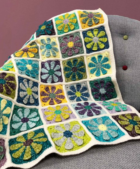 Haakpatroon Retro Daisy Baby Blanket