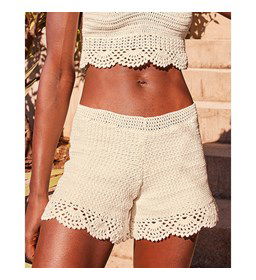 Korte broek met waaierpatroon